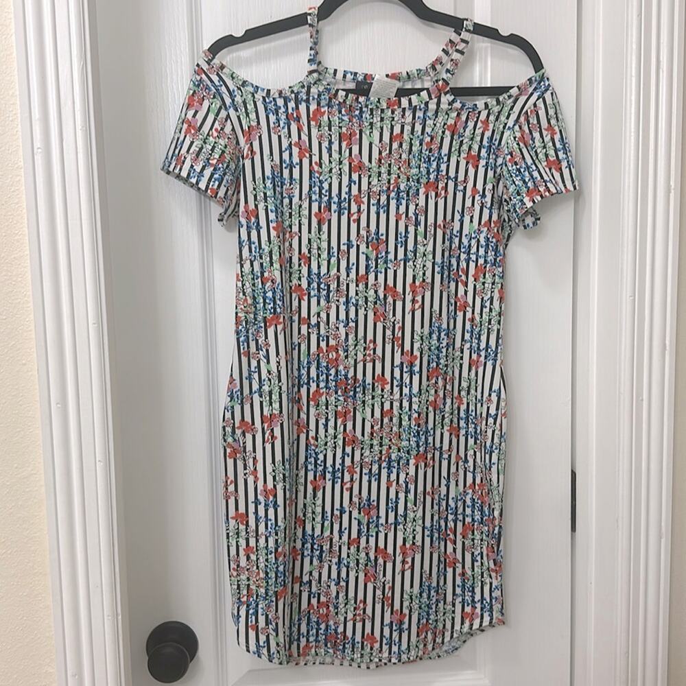 Santory orange flowered dress size m